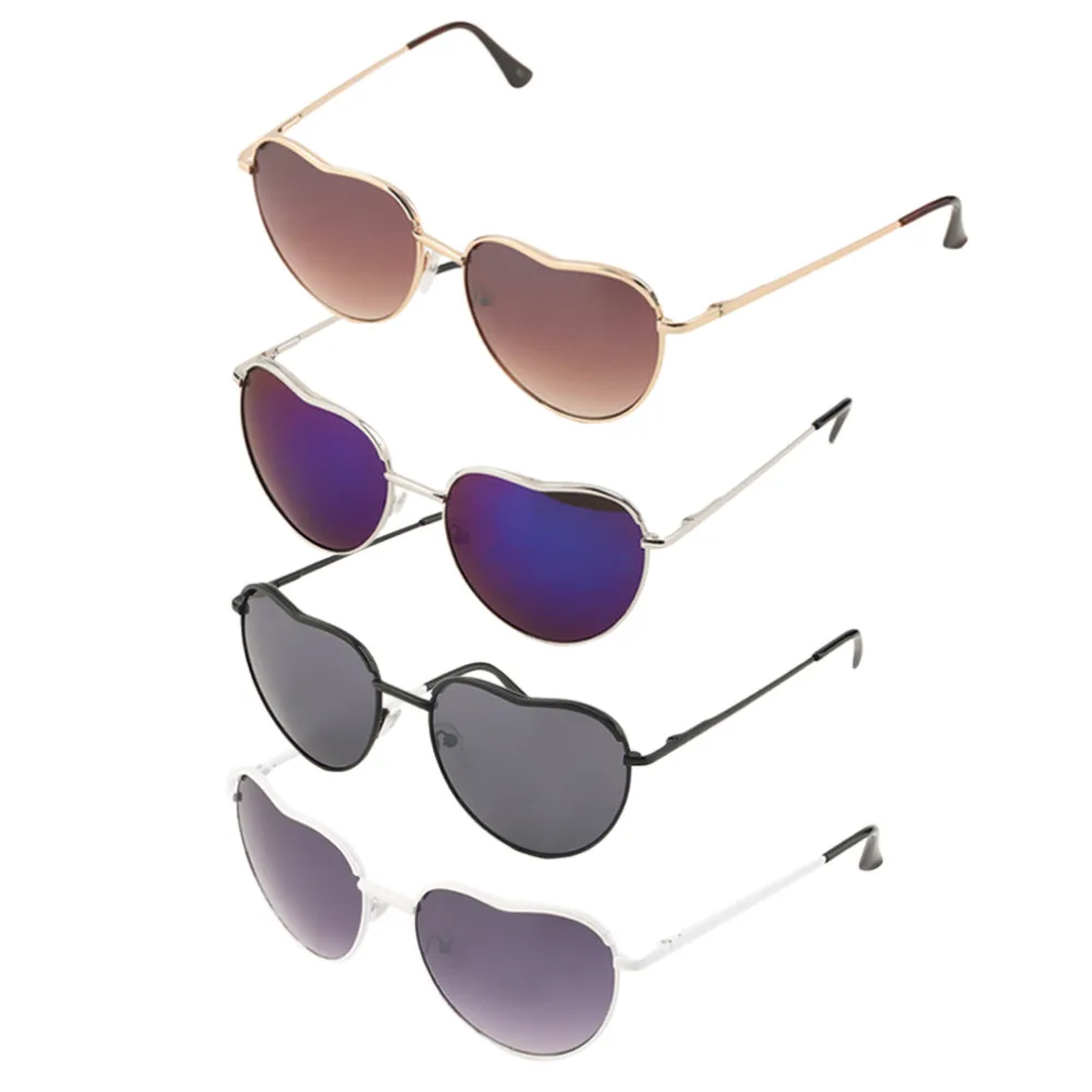 Мода ретро уникальный в форме сердца дизайн Солнцезащитные очки женские сплав