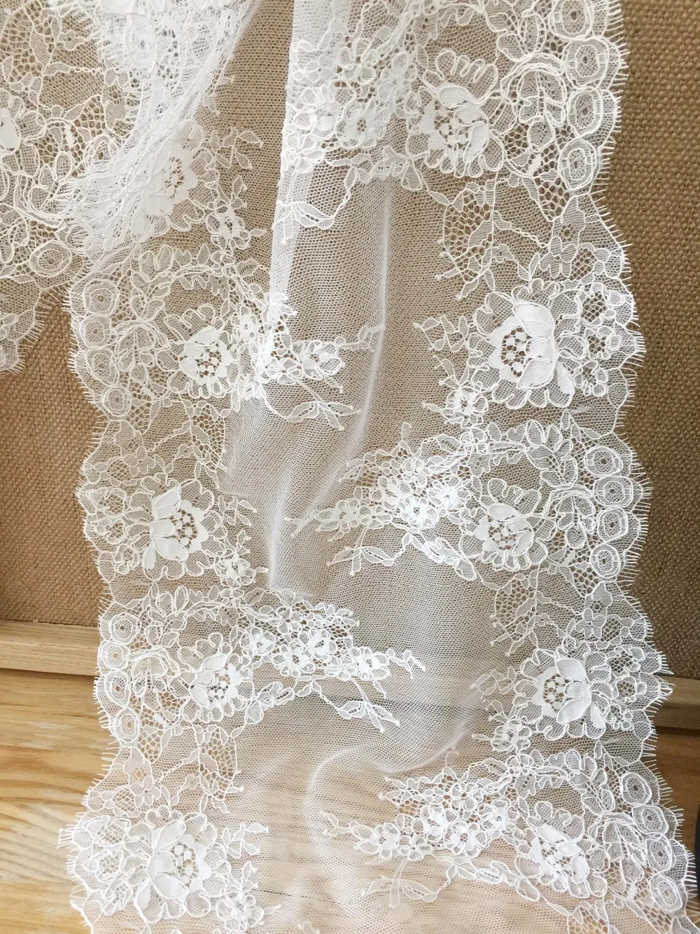 

Кружевная вуаль chantilly, белая кружевная вуаль шириной 32 см, с кружевной отделкой и краями, 3 метра, 2019