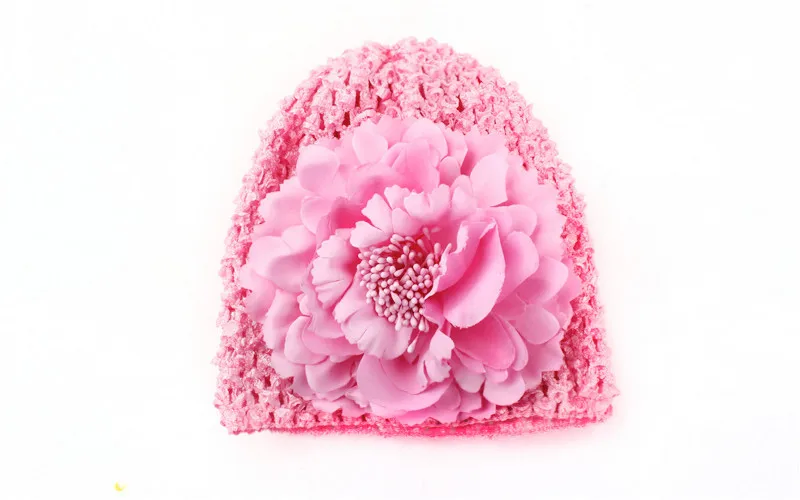 Brand Baby Girls Hat Cotton Knit Floral Beanie For Spring Autumn Caps With Big Flower Winter Children's Hats | Детская одежда и