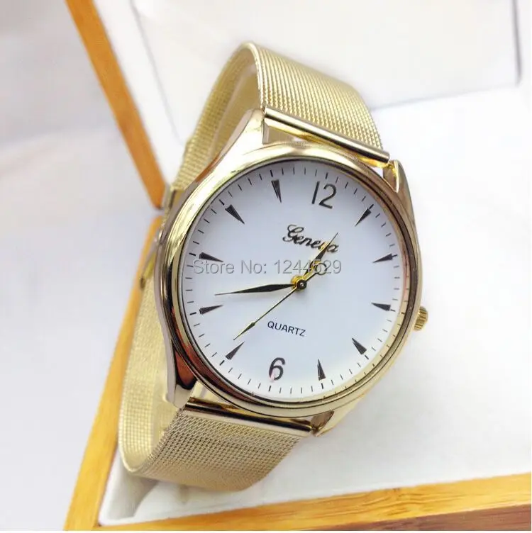 2015 New Hot selling watches DHL100pcs/lots Geneva Watch women Stainless Steel Fashion Quartz Watches | Наручные часы