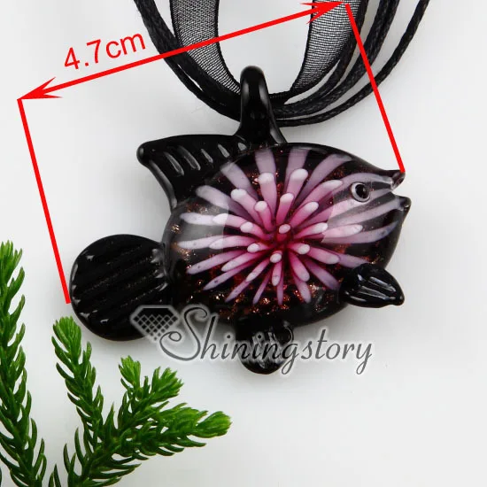 Ожерелье из муранского стекла с изображением рыбы ангела и цветка ювелирные