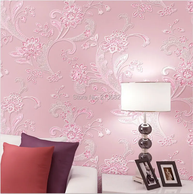 bars ZXqz 33 The television background wall _ pastoral non-woven wallpaper romantic flower bedroom living room TV bar | Дом и сад