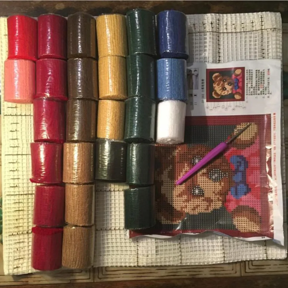 Мультфильм защелки крюк наборы подушек для рукоделия вышивка Сделай Сам вязание
