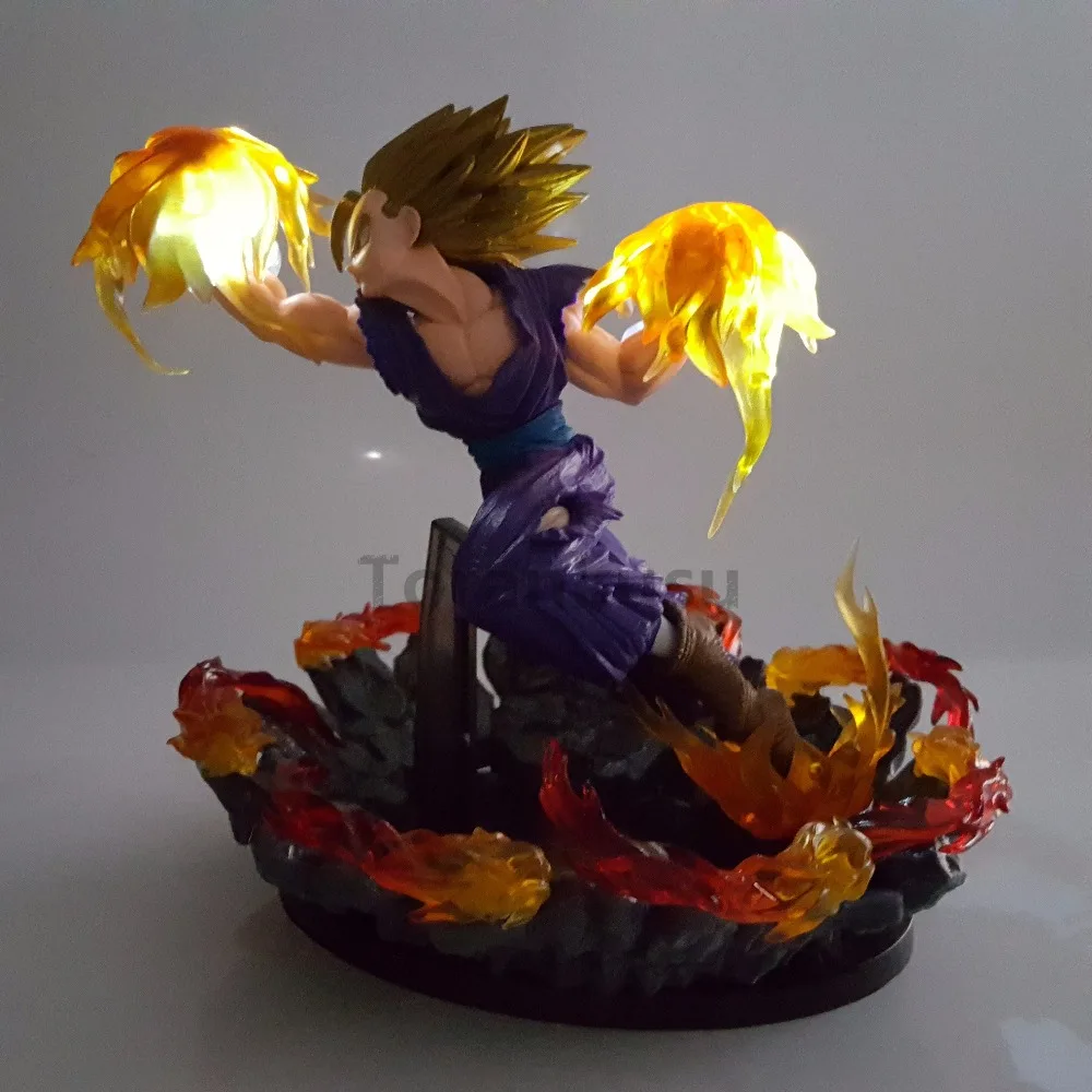 Dragon Ball Z Gohan Super Saiyan Fire Fist ПВХ фигурки, светодиодный светильник, аниме Dragon Ball Super Son Gohan фигурка DBZ игрушка
