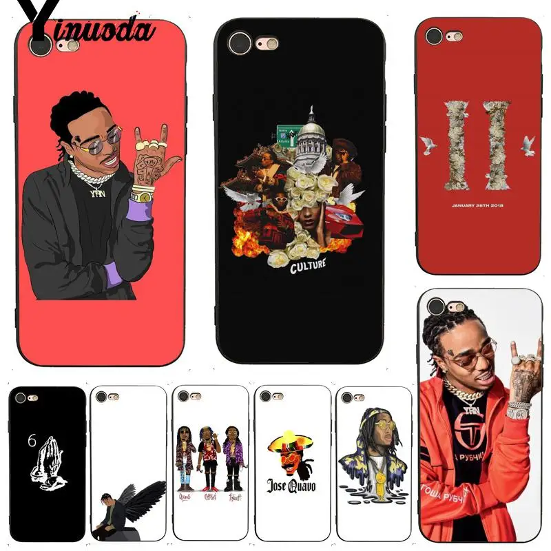 Чехол Yinuoda для iphone 7 6 X чехол Quavo Migos блестящие красочные милые аксессуары телефона