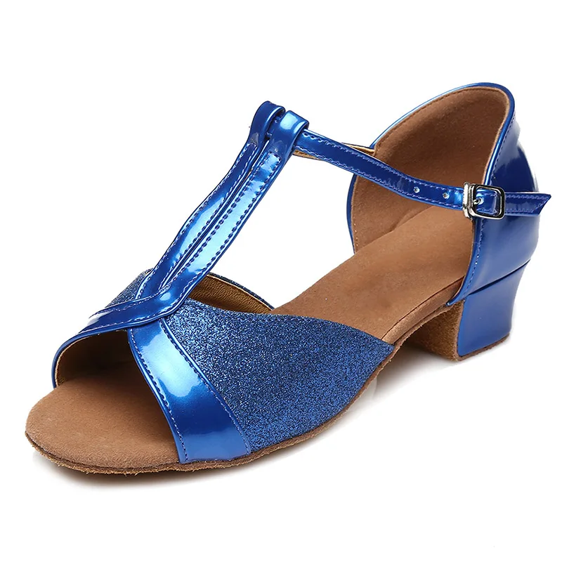 New Brand Strip Latin Dance Shoes For Women Children Ballroom Tango salsa girls Dancing shoes Low Heels Comfortable 17-25CM