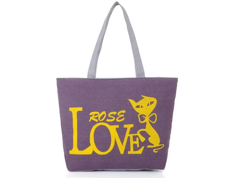Cartoon Canvas Bag Tote Female Handbags Single Shoulder Shopping Bags Daily Use Women Beach | Багаж и сумки