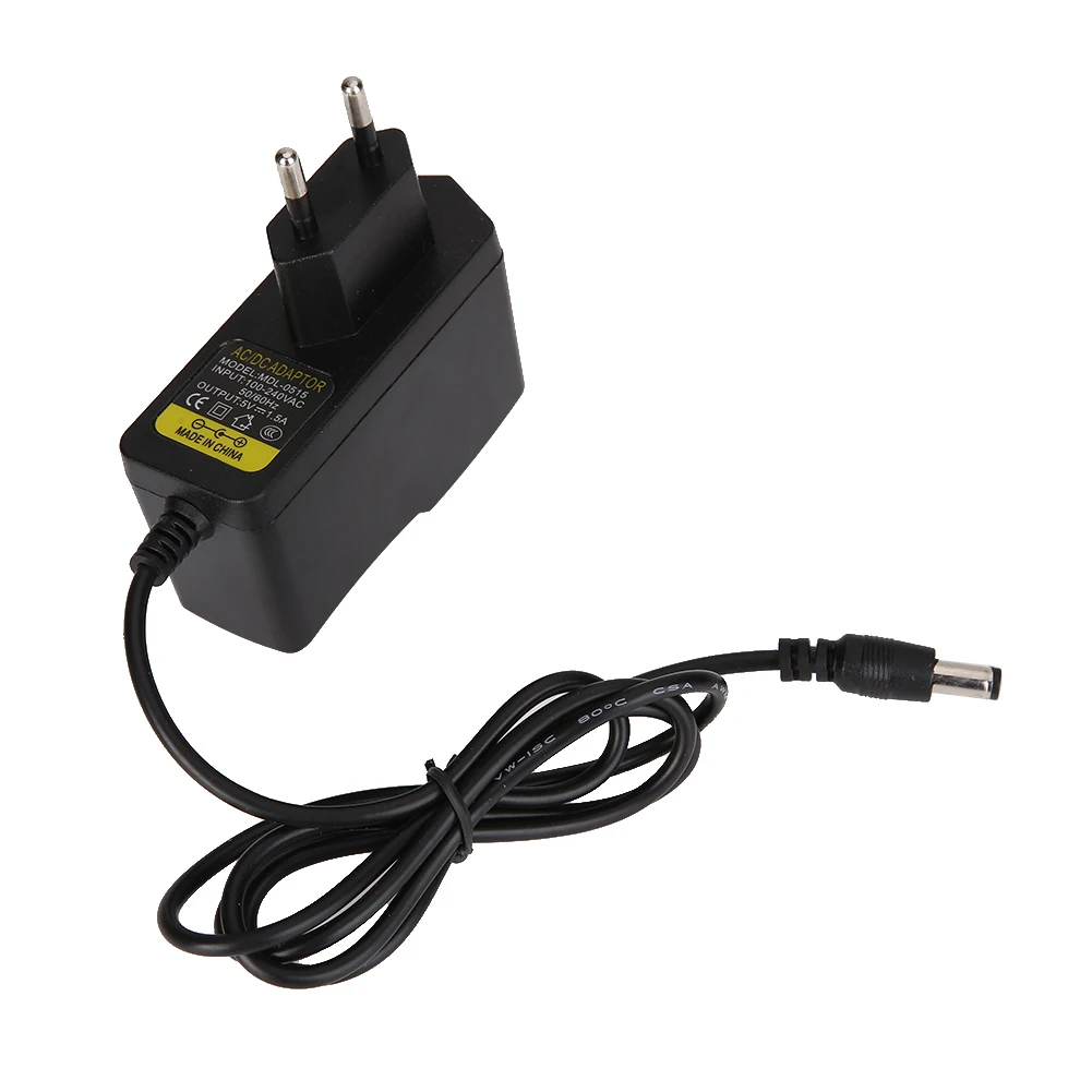 EU Plug Переменный ток в постоянный 5,5 мм* 2,1 мм 5,5 мм* 2,5 мм импульсный источник питания преобразователь переменного тока адаптер постоянного тока 5 В 1.5A источник питания зарядное устройство - Цвет: EU Plug