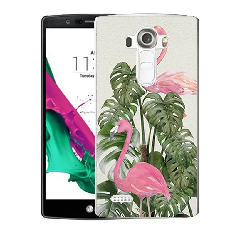 QMSWEI TPU Transparent Phone Case For LG K3 K4 K5 K8 Soft Painted Pineapple Flamingo Leaf Flora Design Cover G3 G4 G5 V10 |