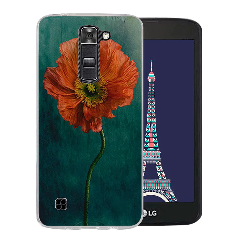 Задняя крышка с рисунком цветов для LG K7/Tribute 5 LS675/X210 X210DS чехол телефона Мягкий