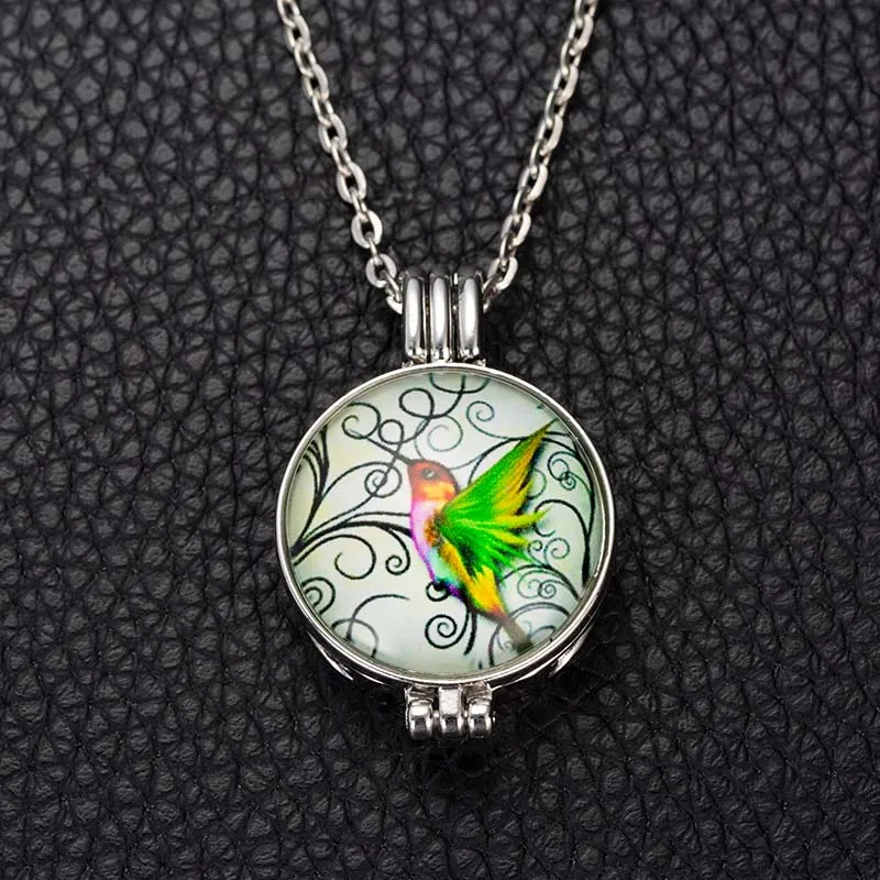 Новый 25 мм цветной стеклянный шар Арома диффузор ожерелье открытый замок