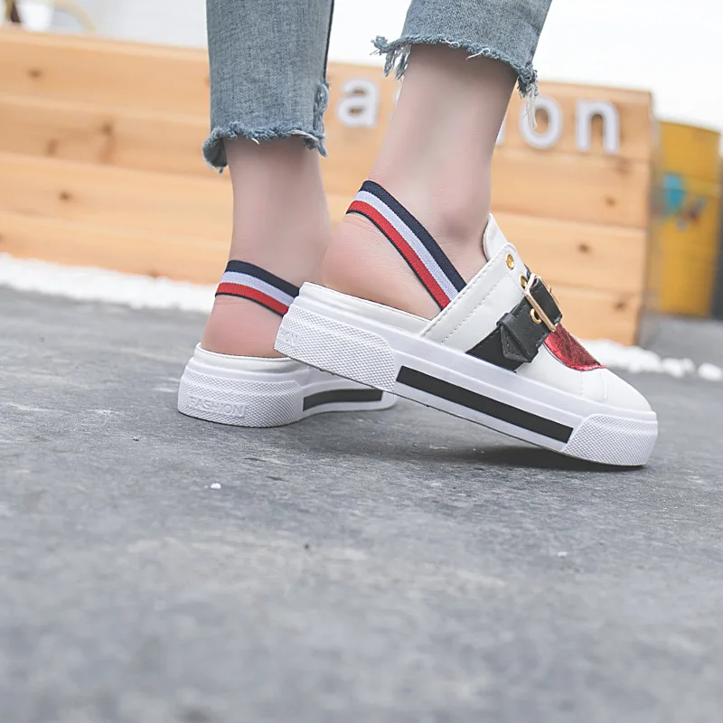 2018 женские босоножки белые сандалии на танкетке летние Для женщин с открытым