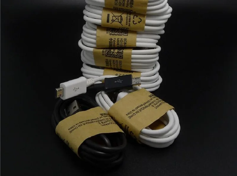 Оптовая цена 500 штук черно белые 1 м 3FT OD 3 4 мм микро V8 usb кабель для передачи данных