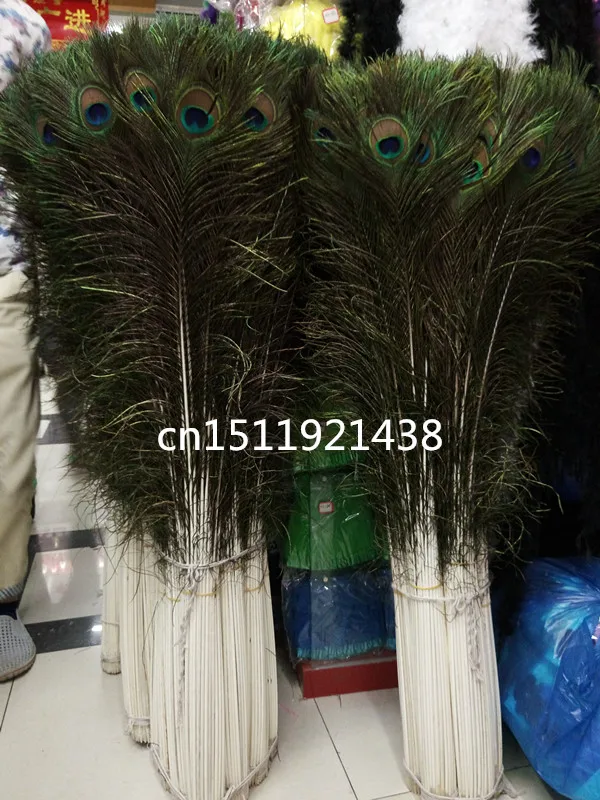 

New Free shipping wholesale Quality 1000pcs big natural peacock feathers 100-110cm/40-44inch Decoration diy stage performance