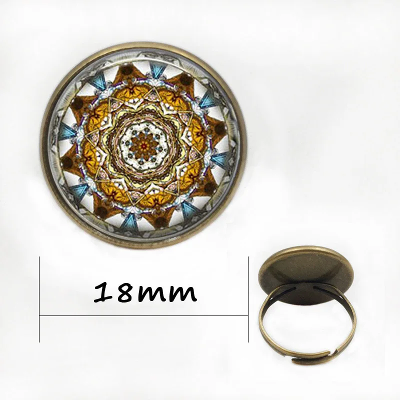 Bronze ring18mm Ожерелье, модное ожерелье мандала, Подвеска для женщин, Ретро стиль, Йога, колье, колье, ожерелье, ювелирное изделие, бижутерия, Colar Feminino HZ1 - Окраска металла: Bronze ring18mm