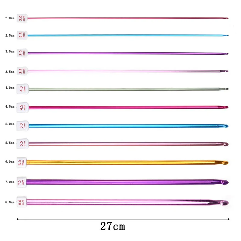 Multicolour Aluminum Knitting Needle Kit Crochet Hook Set Needlework Sewing Accessories Stitch Hooks Supplies | Дом и сад