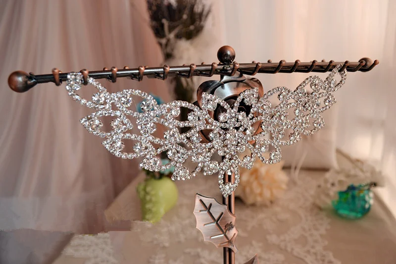 20*9 см бабочка Современная отделка красивый серебристый прозрачный стекло стразы