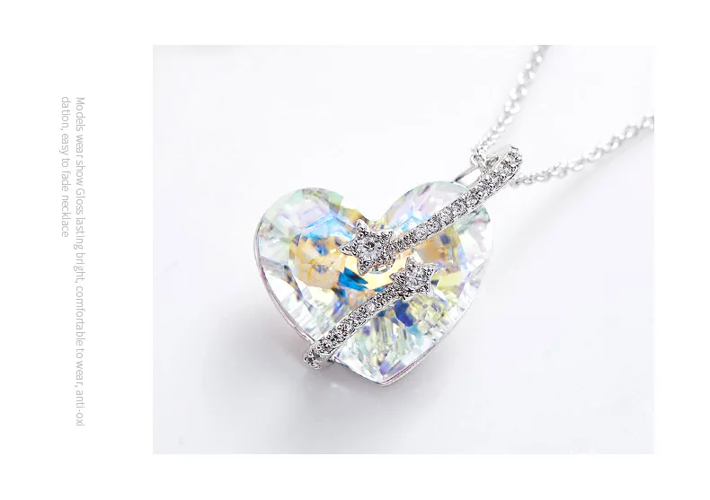 BAFFIN голубое сердце кулон ожерелье Кристаллы из SWAROVSKI серебряного цвета цепь ожерелье макси для женщин мать шик подарок ювелирные изделия