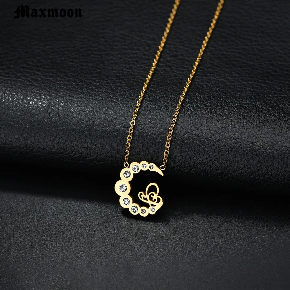 Maxmoon хит продаж нежное колье подвеска ожерелье с изогнутым полумесяцем золотого