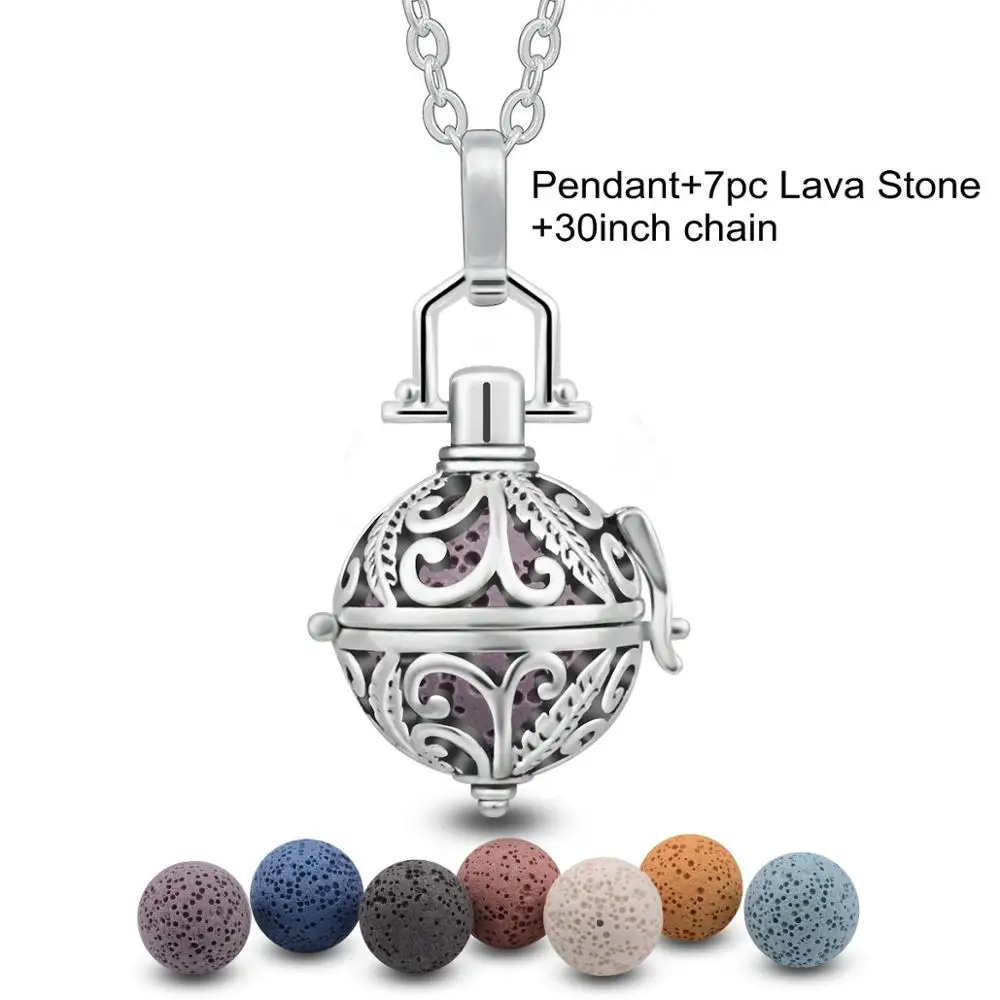 Ожерелье с подвеской Лава для ароматерапии 18 мм|locket jewelry|angel whisperscage pendant |