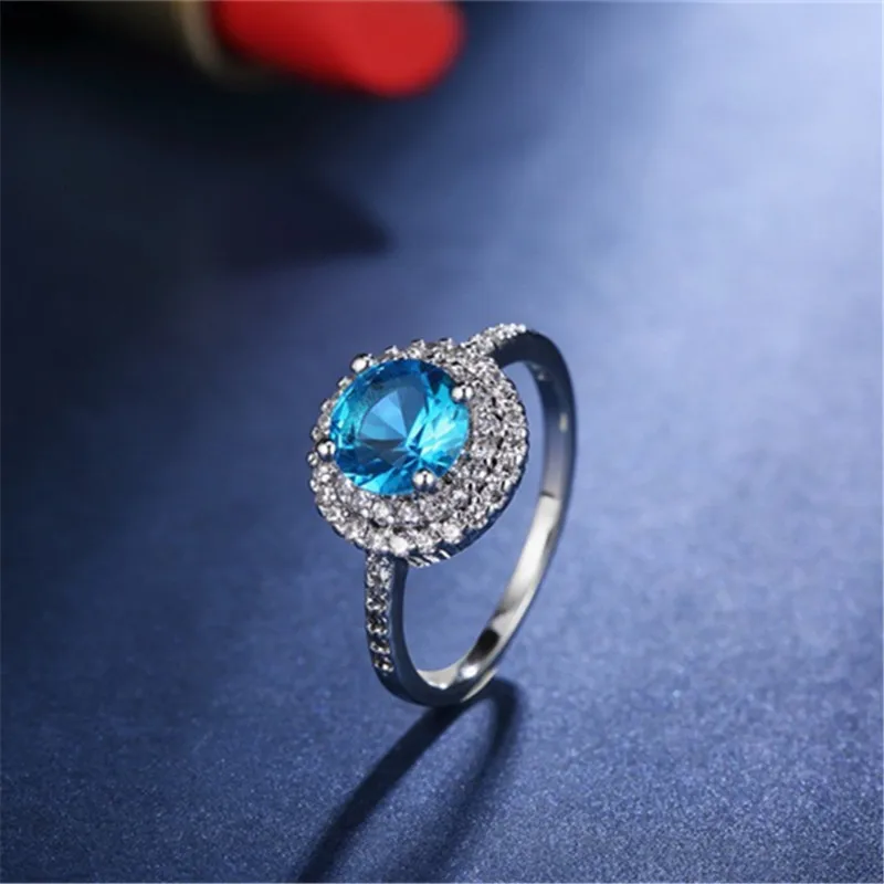 

Visisap Elegant Blue stone Rings For Women engagement ring bague White Gold Color fashion jewelry AAA zirconia Jewelry VSR182