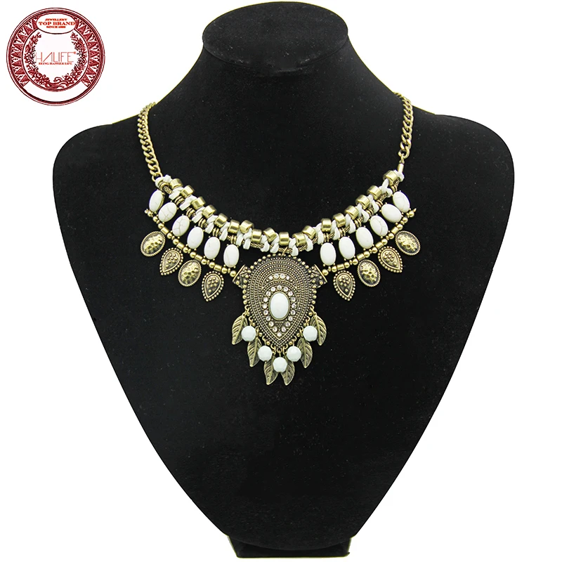 Halife марка богема стиль старинные лист шаблон себе ожерелье Форма вод падения