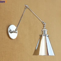 iwhd silver retro vintage wall light fixtures home lighting swing long arm wall lamp edison wall sconce lamparas de pared