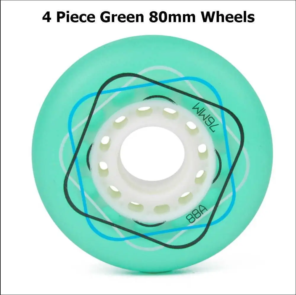 4 piece 80mm Green 4 шт. высокого качества 88A роликовые колеса для роликовых коньков с возможностью поворота на 72/76/80 мм Раздвижные коньки Родас Фристайл для волнистая доска роллерсерф Street Surf - Цвет: 4 piece 80mm Green
