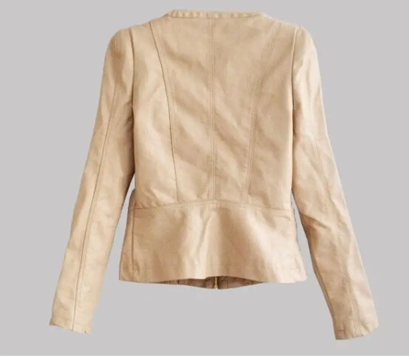 

New Fashion Red Pu Leather Clothing Jacket New Nice Bomber Motorcycle Pu Leather Jackets Women 2 Color Brand Jacket #761271