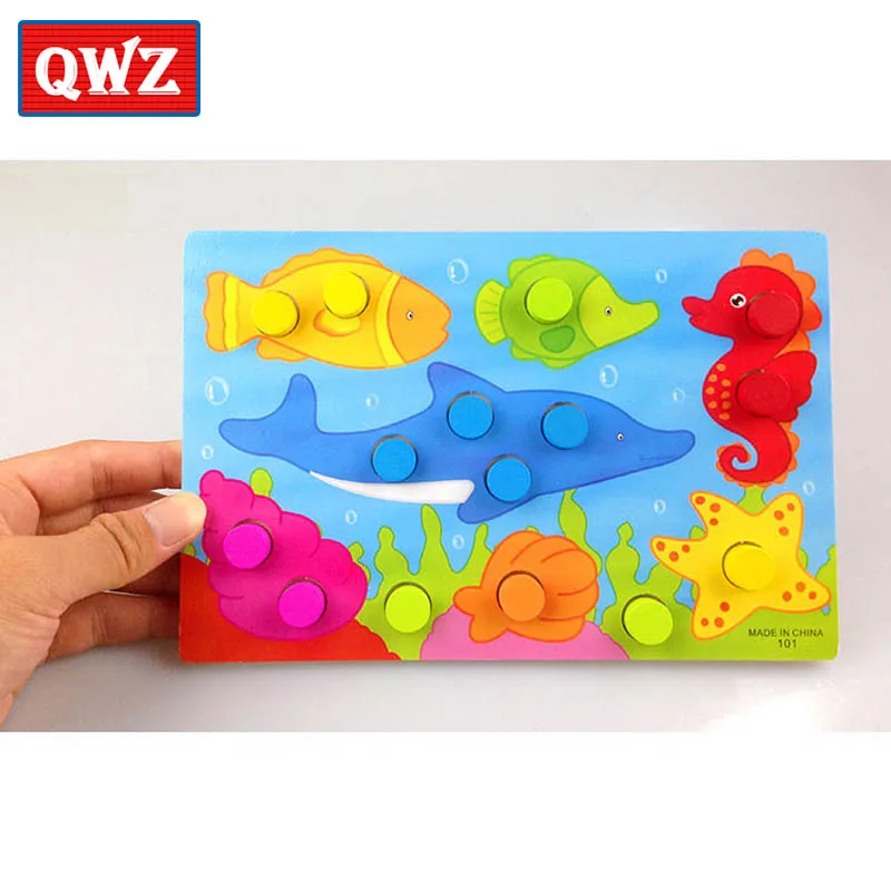 QWZ Монтессори Деревянные Tangram головоломки доска Обучающие раннего обучения мультфильм деревянные пазлы игры Детские игрушки для детей Подарки