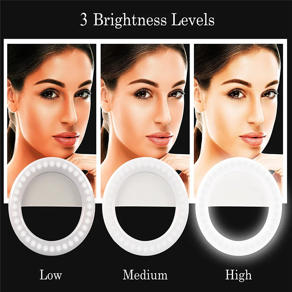 USB селфи свет LED Макияж Видео ringlight фотографическое освещение с лампами зарядка