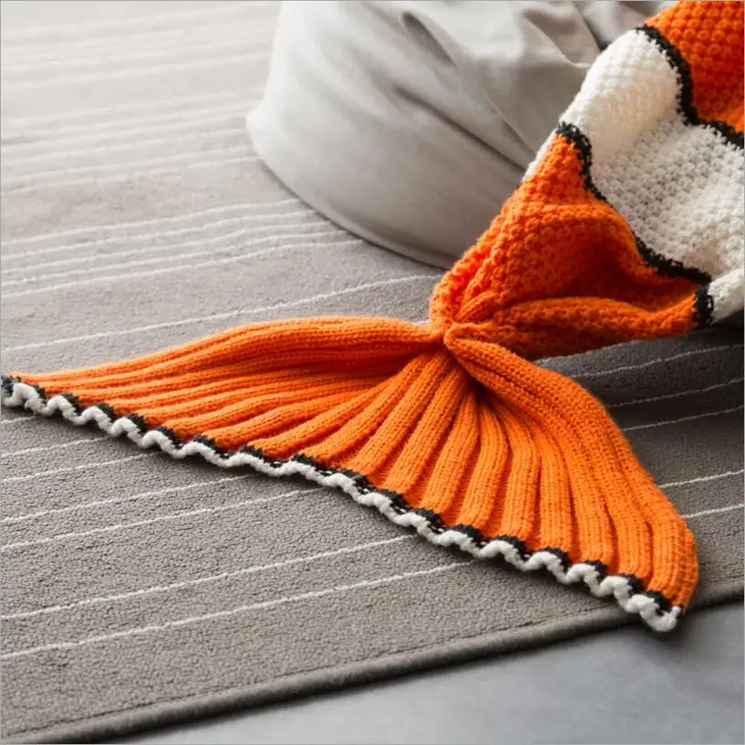 Спальный мешок с мультяшными животными Немо для кровати дивана вязаного крючком