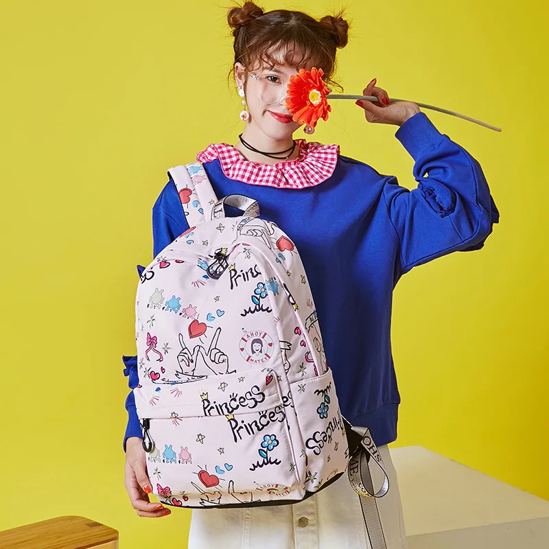 Молодежные водонепроницаемые женские рюкзаки из полиэстерной ткани милый