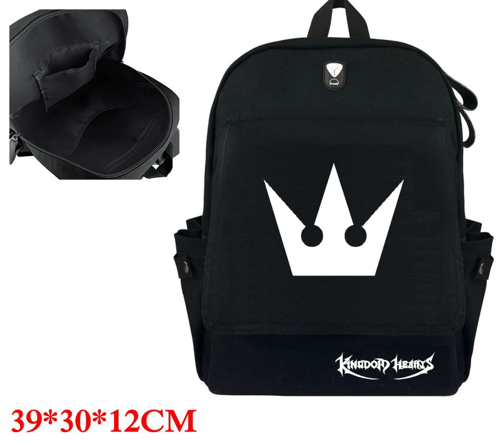 Giancomics Kingdom Hearts черный брезентовый ранец с usb портом для зарядки и наушников модный кожаный рюкзак Otaku