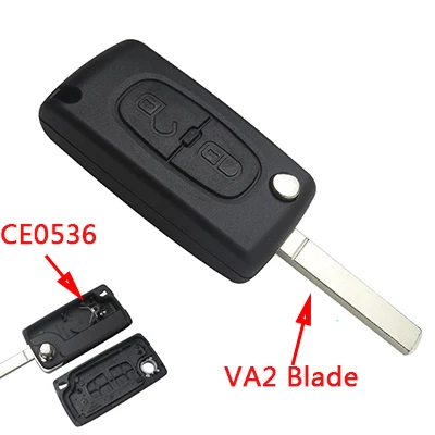2B VA2 CE0536 OkeyTech складной чехол для ключей на застежке чехол без рисунка 2 3 BTN для peugeot 207 307 308 407 607 807 чехол для Citroen C2 C3 C4 C5 C6 HU83 VA2 лезвие - Цвет: 2B VA2 CE0536