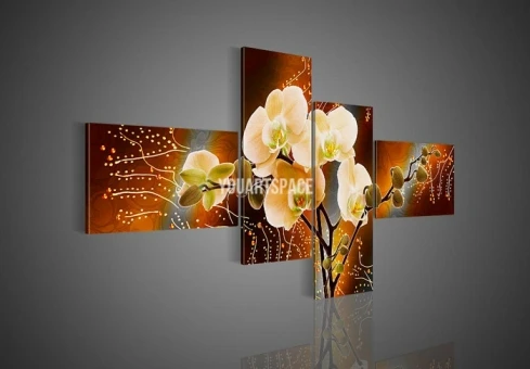 handmade oil painting on canvas modern 100% Best Art White flowers original dy-174 | Дом и сад