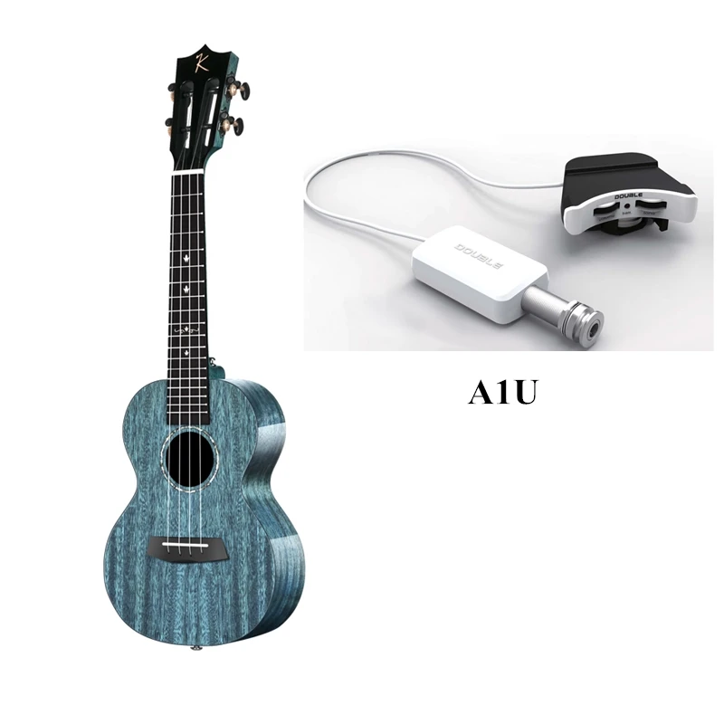 Single pickup-Blue Kaka Enya MAD ukuleles твердое красное дерево черный цвет с сумкой Гавайи 4 струны Акустическая гитара Музыкальные инструменты - Цвет: Single pickup-Blue