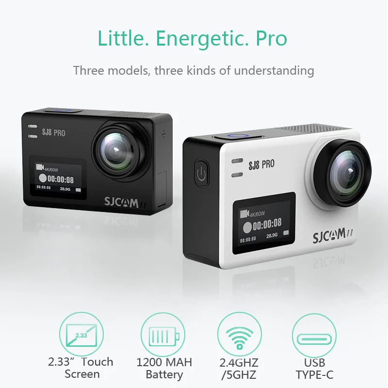 Экшн камера SJCAM SJ8 Pro 4K 60 кадров/с Wi Fi водонепроницаемость до 30 м|Экшн-камеры| |