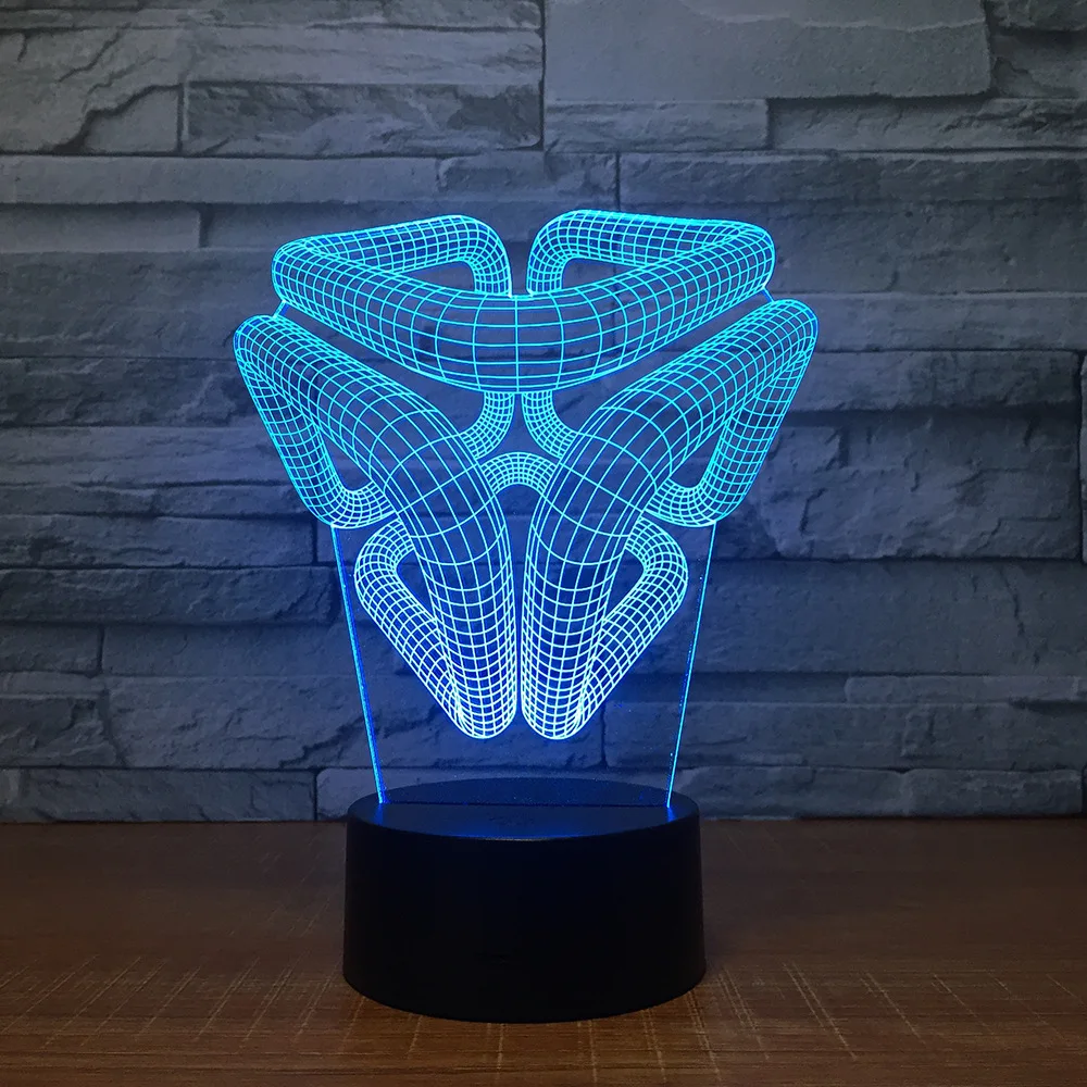 

Creative Illusion Lamp LED Night Light 3D Abstract Graphics Acrylic Colorful Gradient Atmosphere Lamp Novelty Lighting Drop Ship