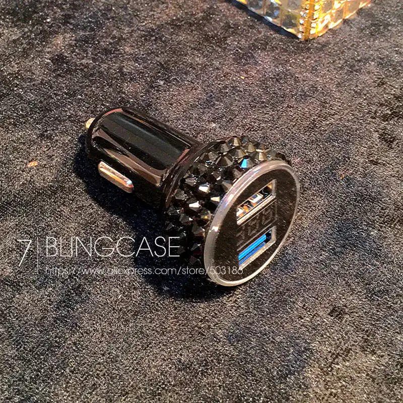 Black-Black Diamond 3.1A мини USB Автомобильное зарядное устройство для мобильного телефона планшет gps быстрое зарядное устройство автомобильное зарядное устройство двойной USB Автомобильное зарядное устройство адаптер в автомобиле - Тип штекера: Black-Black Diamond