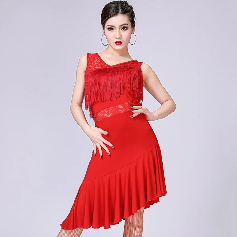 Red Новое платье для латинских танцев, женское платье для сальсы, самбы, Танго, латинских танцев, платья для латинских танцев, юбка для танго, Одежда для танцев - Цвет: Red