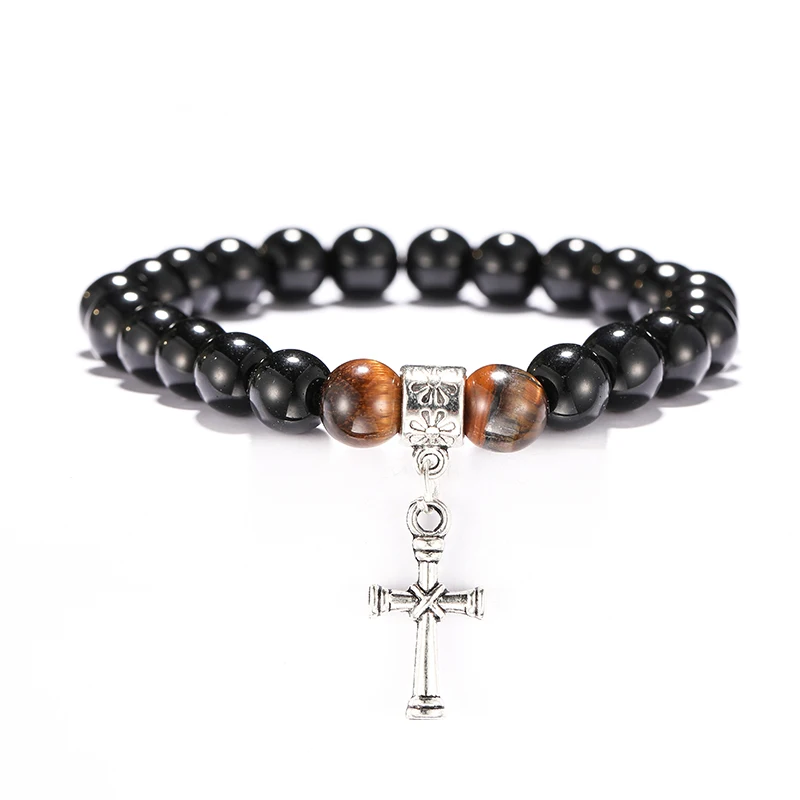 Лидер продаж браслет с бусинами 8 мм Мужской винтажный перьями милый дизайн