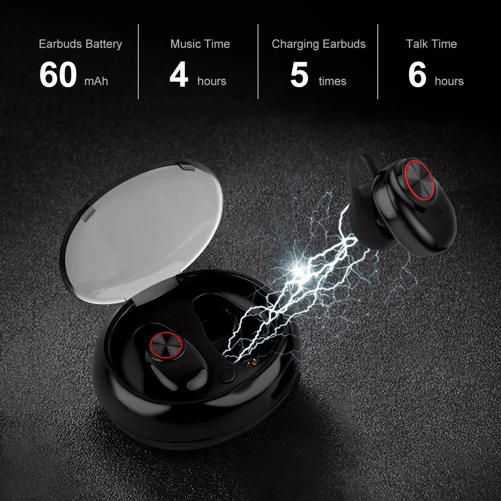 Беспроводной Bluetooth наушники стерео гарнитура Спорт Водонепроницаемый Шум