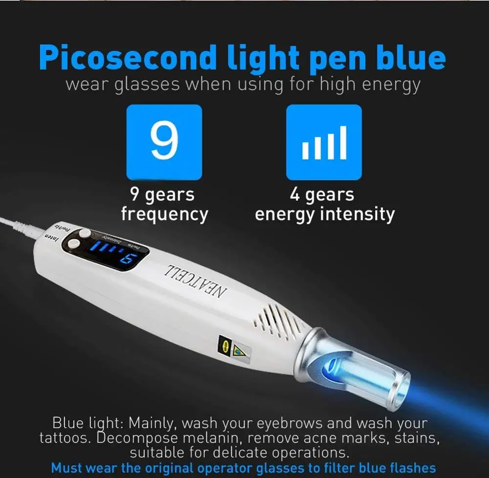 Blue Light Destone Facare X12 Лазерная пикосекундная ручка тату шрам удаление веснушек моль темное пятно бровей пигмент лазер акне Красота устройство инструмент - Цвет: Blue Light