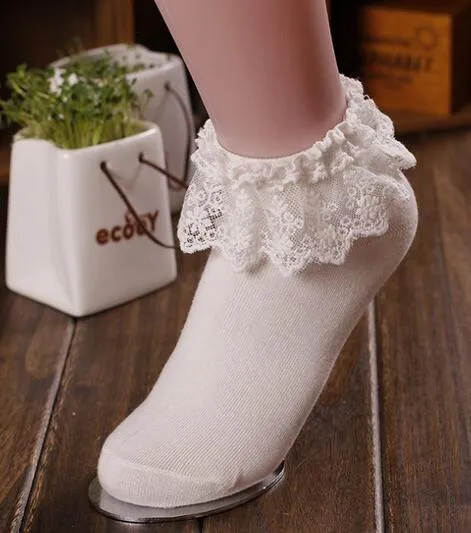 1 пара/лот Модные милые модные женские винтажные кружевные хлопковые носки до