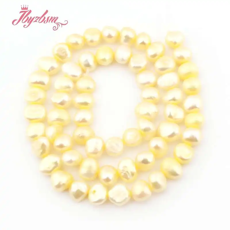 Light Yellow 5-7 мм Freeform пресноводный жемчуг Натуральный камень Бусины для DIY Цепочки и ожерелья bracelat ювелирных изделий Свободные Strand 1" - Цвет: Light Yellow