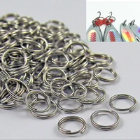 50pcs wholesale stainless steel split rings for blank fishing lures crank bait hard bait fishing tackle lure tools 6mm 7mm 8mm
