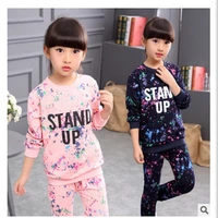 girls tracksuit kids clothing sets star sky dot tops harem pants children navy blue pink for 4 6 8 10 12 ages hip hop sport suit