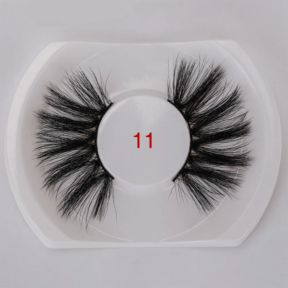 Eyewin Новые 25 мм длинные 3D ресницы из натуральной норки длинные норковые ресницы большие драматические закрученные ресницы полосы отдельные накладные ресницы - Цвет: QZA-11