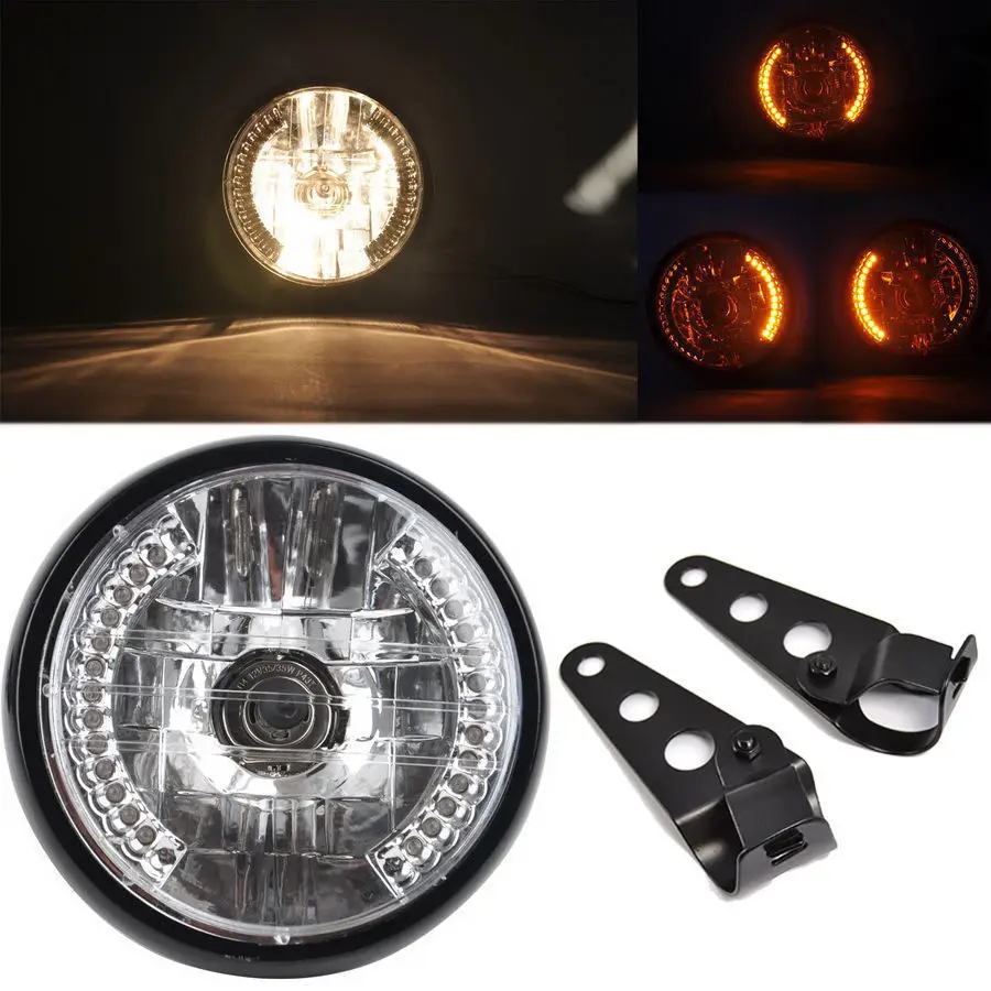 

Universal 7'' LED Headlight Turn Signal Indicator Mount Bracke Chopper Cafe Racer Cruiser Old School Bobber Chopper Touring Atv